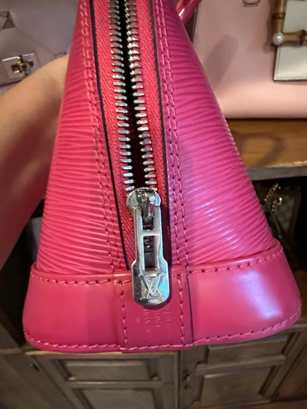Louis Vuitton Pink Epi Alma BB Satchel